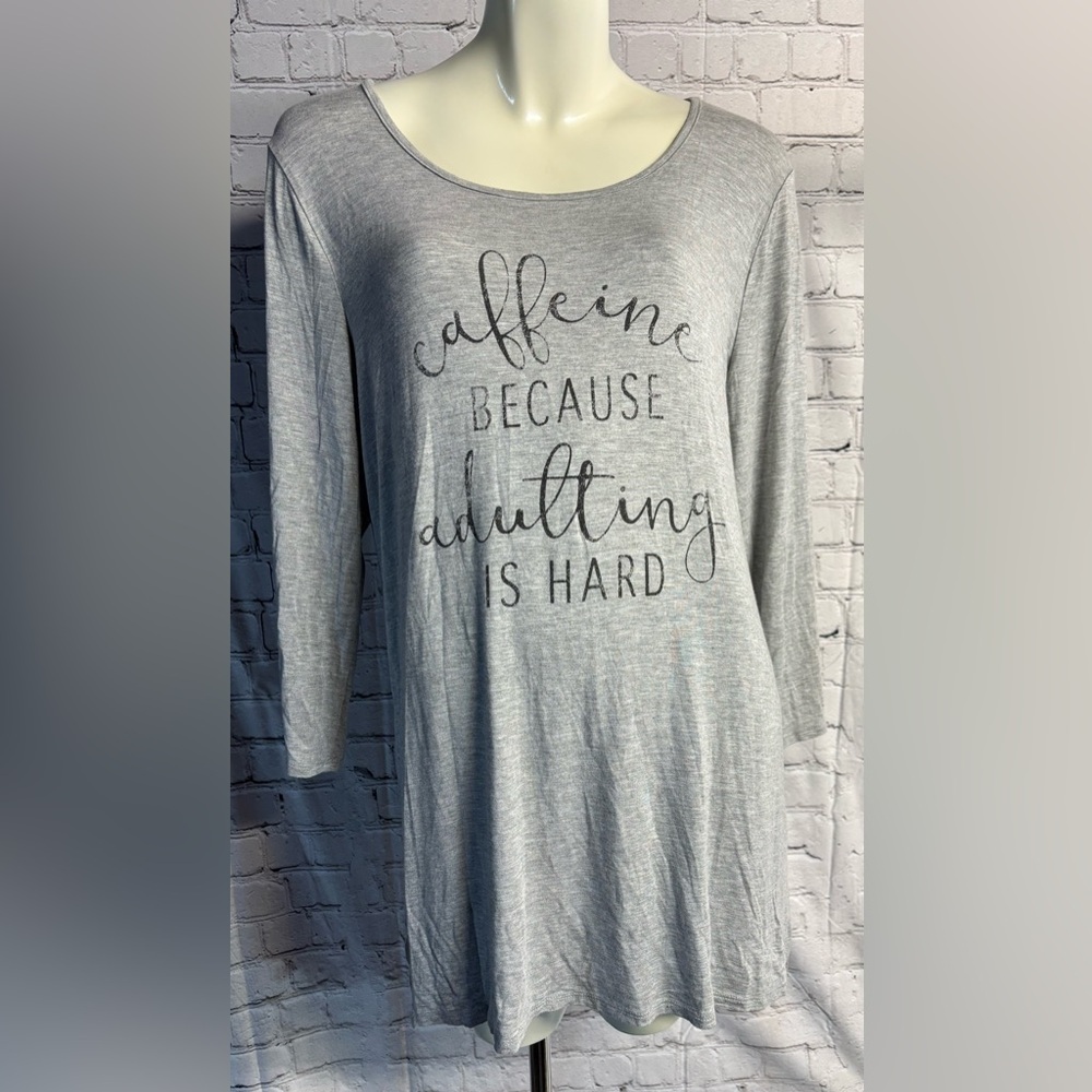 Women’s size large Maurice’s Gray Women's Top with Fun Slogan